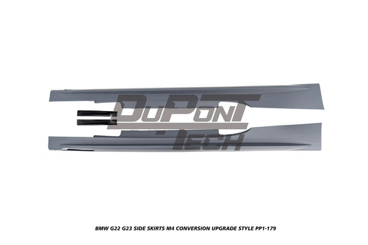 BMW 4 Series M440i 430i G22 G23 2020-ON with Aftermarket Parts - M4 Conversion Upgrade Style Side Skirts PP Polypropylene from DuPont Tech