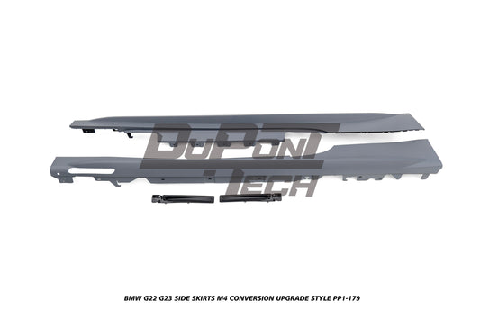 BMW 4 Series M440i 430i G22 G23 2020-ON with Aftermarket Parts - M4 Conversion Upgrade Style Side Skirts PP Polypropylene from DuPont Tech