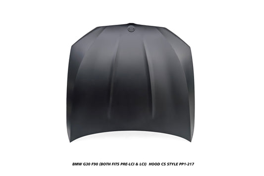 BMW 5 Series M550i 540i 530i G30 (fits both Pre-LCI & LCI) 2017 2018 2019 2020 2021 2022 2023 & M5/M5C F90 (Fits Both Pre-LCI & LCI) 2018-ON with Aftermarket Parts - M5 Style Hood Metal from DuPont Tech