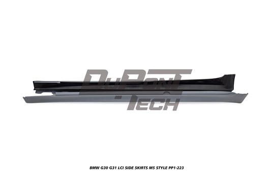 BMW 5 Series M550i 540i 530i G30 G31 LCI 2021 2022 2023 with Aftermarket Parts - M5 Style Side Skirts PP Polypropylene from DuPont Tech
