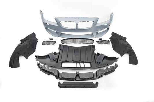 BMW 6 Series 650i 640i 640d F06 F12 F13 (Both Fits Pre-LCI & LCI) 2011 2012 2013 2014 2015 2016 2017 2018 with Aftermarket Parts - M6 Conversion Upgrade Style Front Bumper PP Polypropylene from DuPont Tech