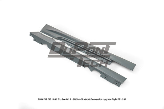 BMW 6 Series 650i 640i 640d F12 F13 (Both Fits Pre-LCI & LCI) 2011 2012 2013 2014 2015 2016 2017 2018 with Aftermarket Parts - M6 Conversion Upgrade Style Side Skirts PP Polypropylene from DuPont Tech