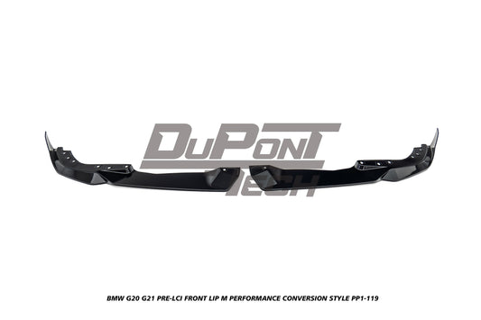 BMW 3 Series M340i 330i (With M-Package Bumper, does not fit base model) G20 G21 Pre-LCI 2019 2020 2021 2022 with Aftermarket Parts - M Performance Conversion Style Front Lip ABS from DuPont Tech