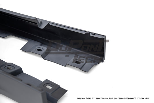 BMW 5 Series M550d 550i 535i 535d 530i 530d 528i 520i 525d 520d 518d F10 (Both Fits Pre-LCI & LCI) 2010 2011 2012 2013 2014 2015 2016 2017 with Aftermarket Parts - M Performance Style Side Skirts PP Polypropylene from DuPont Tech