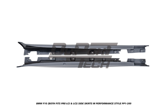 BMW 5 Series M550d 550i 535i 535d 530i 530d 528i 520i 525d 520d 518d F10 (Both Fits Pre-LCI & LCI) 2010 2011 2012 2013 2014 2015 2016 2017 with Aftermarket Parts - M Performance Style Side Skirts PP Polypropylene from DuPont Tech