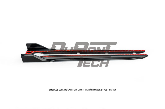 BMW X5 M60i s/x Drive 40i xDrive 50e (with M-package rocker panel) G05 LCI 2024-ON with Aftermarket Parts - M Performance Style Side Skirts ABS from DuPont Tech