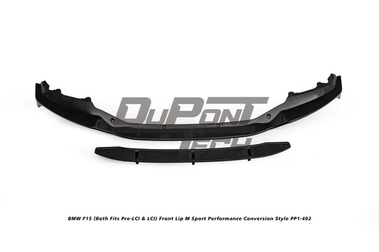 BMW X5 M50d xDrive50i (With M-Package Bumper, does not fit base model) F15 (Both Fits Pre-LCI & LCI) 2014 2015 2016 2017 2018 with Aftermarket Parts - M Sport Performance Conversion Style Front Lip ABS from DuPont Tech