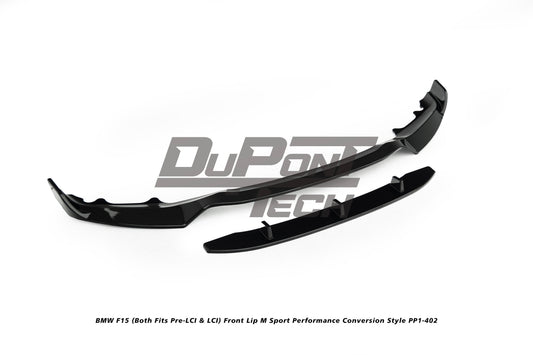 BMW X5 M50d xDrive50i (With M-Package Bumper, does not fit base model) F15 (Both Fits Pre-LCI & LCI) 2014 2015 2016 2017 2018 with Aftermarket Parts - M Sport Performance Conversion Style Front Lip ABS from DuPont Tech