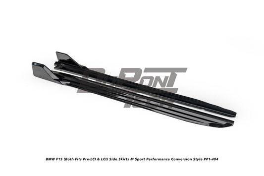 BMW X5 M50d xDrive50i eDrive (with M-package rocker panel) F15 (Both Fits Pre-LCI & LCI) 2014 2015 2016 2017 2018 with Aftermarket Parts - M Sport Performance Conversion Style Side Skirts ABS from DuPont Tech