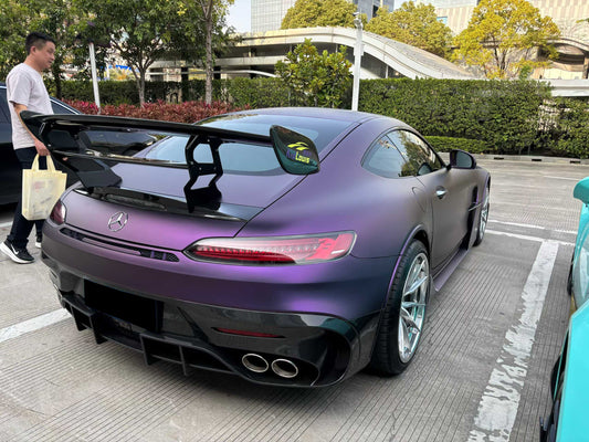 Mercedes Benz AMG GT GTS C190 2016 2017 2018 2019 2020 2021 with Aftermarket Parts - Black Series Conversion Style Rear Bumper & Diffuser PP Polypropylene / Dry Pre-preg Carbon Fiber from DuPont Tech