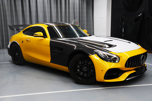 Mercedes Benz AMG GT GTS GTC GTR Pro C190 2016 2017 2018 2019 2020 2021 with Aftermarket Parts - Black Series Conversion Style Front Fenders Dry Pre-preg Carbon Fiber from DuPont Tech