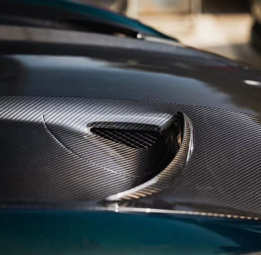 Mercedes Benz AMG GT GTS GTC GTR Pro C190 2016 2017 2018 2019 2020 2021 with Aftermarket Parts - Black Series Conversion Style Hood PP Polypropylene / Dry Pre-preg Carbon Fiber from DuPont Tech