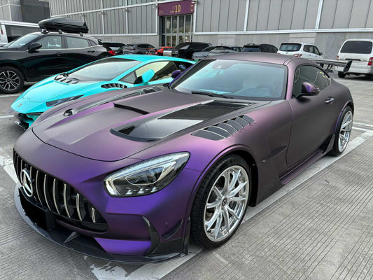Mercedes Benz AMG GT GTS GTC GTR Pro C190 2016 2017 2018 2019 2020 2021 with Aftermarket Parts - Front Bumper & Lip PP Polypropylene / Dry Pre-preg Carbon Fiber from DuPont Tech
