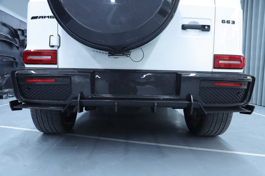 Mercedes Benz G-Class G63 AMG G550 W463A W464 2019 2020 2021 2022 2023 2024 with Aftermarket Parts - BRBS B900 Style Rear Diffuser Dry Pre-preg Carbon Fiber from DuPont Tech