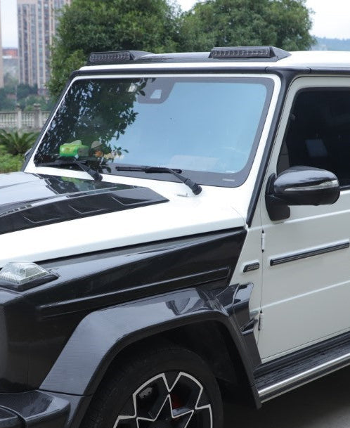 Mercedes Benz G-Class G63 AMG G550 W463A W464 2019 2020 2021 2022 2023 2024 with Aftermarket Parts - BRBS B800 Style Roof Mounted Light Bar LEDs Dry Pre-preg Carbon Fiber from DuPont Tech