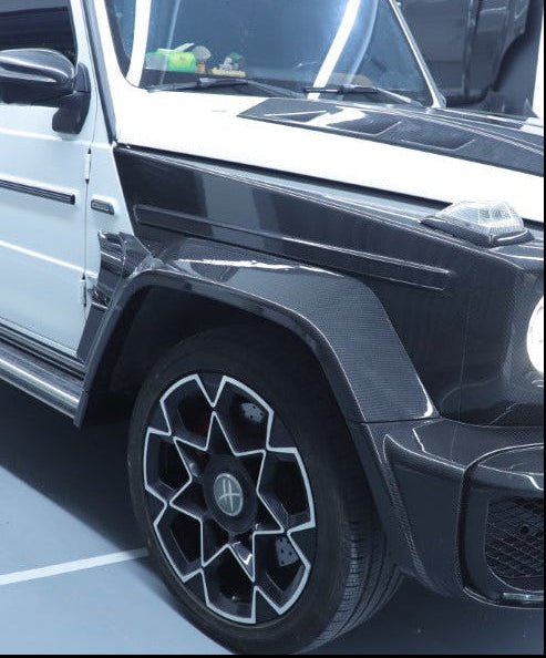 Mercedes Benz G-Class G63 AMG G550 W463A W464 2019 2020 2021 2022 2023 2024 with Aftermarket Parts - BRBS B800 Style Widebody Wheel Arches Fender Flares Dry Pre-preg Carbon Fiber from DuPont Tech