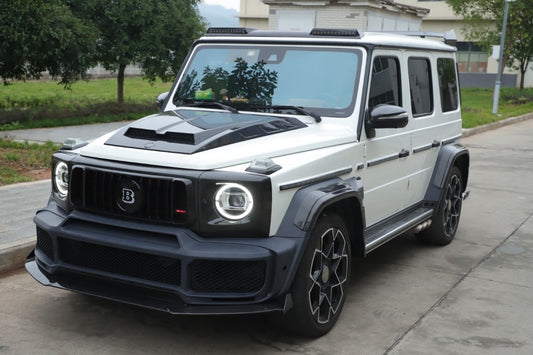 Mercedes Benz G-Class G63 AMG G550 W463A W464 2019 2020 2021 2022 2023 2024 with Aftermarket Parts - BRBS B900 Style Front Grill Surround Overlay Dry Pre-preg Carbon Fiber from DuPont Tech