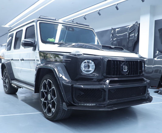 Mercedes Benz G-Class G63 AMG G550 W463A W464 2019 2020 2021 2022 2023 2024 with Aftermarket Parts - BRBS B900 Style Indicator Turn Signal Surround Bezel Trim Dry Pre-preg Carbon Fiber from DuPont Tech