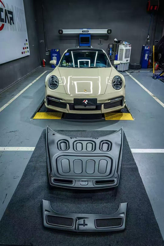 Porsche 911 992.1 Carerra Base/S/T/4/4S/Targa 4/Targa 4S/GTS/GT3/Turbo/Turbo S/ST 2020 2021 2022 2023 2024 & 911 992.2 Carerra Base/S/T/4/4S/Targa 4/Targa 4S/GTS/GT3/Turbo/Turbo S 2025-ON with Aftermarket Parts - GT3 Style Hood Dry Pre-preg Carbon Fiber from Dupont Tech