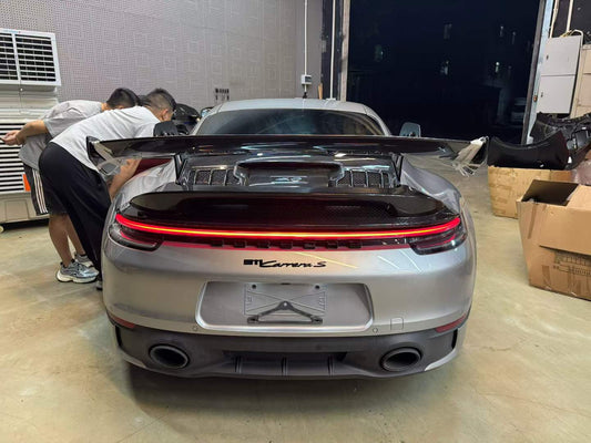 Porsche 911 992.1 Carerra Base/S/T/4/4S/4S/GTS/Turbo/Turbo S 2020 2021 2022 2023 2024 & 911 992.2 Carerra Base/S/T/4/4S/GTS/Turbo/Turbo S 2025-ON with Aftermarket Parts - GT3 V1 Style Rear Wing Dry Pre-preg Carbon Fiber from DuPont Tech