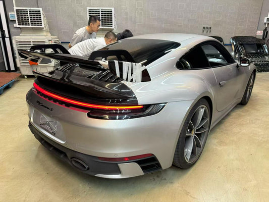 Porsche 911 992.1 Carerra Base/S/T/4/4S/4S/GTS/Turbo/Turbo S 2020 2021 2022 2023 2024 & 911 992.2 Carerra Base/S/T/4/4S/GTS/Turbo/Turbo S 2025-ON with Aftermarket Parts - GT3 V1 Style Rear Wing Dry Pre-preg Carbon Fiber from DuPont Tech