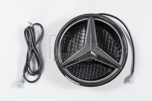 Mercedes Benz E-Class E53 AMG E450 A238 C238 Pre-Facelift 2018 2019 2020 with Aftermarket Parts - V1 Blacked Out Mercedes Benz Light Up Emblem Illuminated Star Light ABS from DuPont Tech