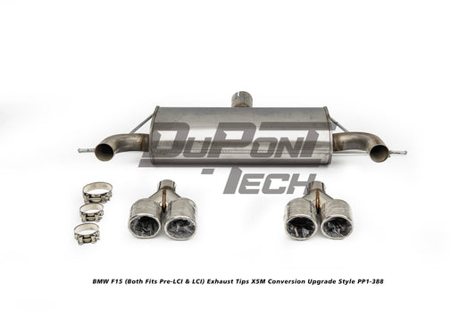 BMW X5 xDrive50i eDrive F15 (Both Fits Pre-LCI & LCI) 2014 2015 2016 2017 2018 with Aftermarket Parts - X5M Conversion Upgrade Style Exhaust Tips Stainless Steel from DuPont Tech