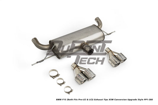 BMW X5 xDrive50i eDrive F15 (Both Fits Pre-LCI & LCI) 2014 2015 2016 2017 2018 with Aftermarket Parts - X5M Conversion Upgrade Style Exhaust Tips Stainless Steel from DuPont Tech