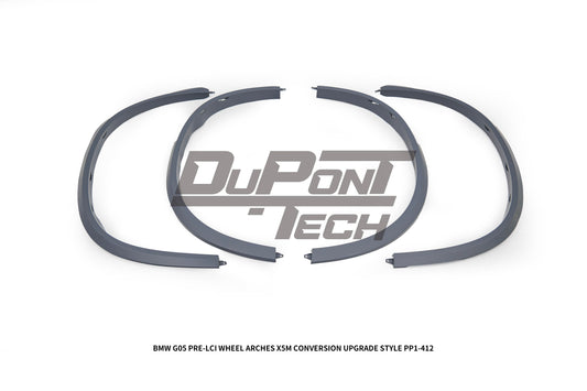 BMW X5 G05 M50i x/s Drive 40i Pre-LCI 2019 2020 2021 2022 2023 with Aftermarket Parts - X5M Conversion Upgrade Style Wheel Arches PP Polypropylene from DuPont Tech
