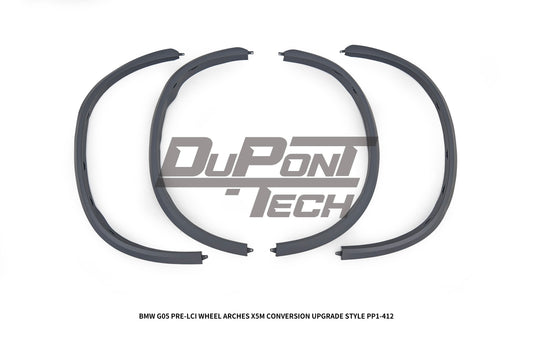 BMW X5 G05 M50i x/s Drive 40i Pre-LCI 2019 2020 2021 2022 2023 with Aftermarket Parts - X5M Conversion Upgrade Style Wheel Arches PP Polypropylene from DuPont Tech
