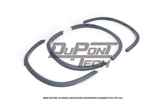 BMW X5 G05 M50i x/s Drive 40i Pre-LCI 2019 2020 2021 2022 2023 with Aftermarket Parts - X5M Conversion Upgrade Style Wheel Arches PP Polypropylene from DuPont Tech