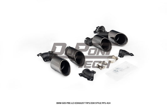 BMW X5 G05 M50i x/s Drive 40i Pre-LCI 2019 2020 2021 2022 2023 with Aftermarket Parts - X5M Style Exhaust Tips Stainless Steel from DuPont Tech