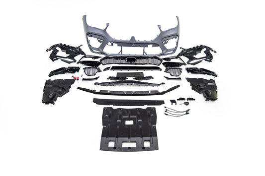 BMW X6 M50i x/s Drive40i G06 Pre-LCI 2020 2021 2022 2023 with Aftermarket Parts - X6M Conversion Upgrade Style Front Bumper PP Polypropylene from DuPont Tech