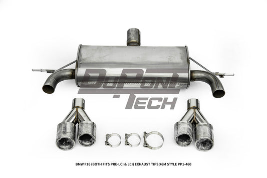BMW X6 M50d xDrive50i s/xDrive35i xDrive40d xDrive30d F16 (Both Fits Pre-LCI & LCI) 2015 2016 2017 2018 2019 with Aftermarket Parts - X6M Style Exhaust Tips Stainless Steel from DuPont Tech