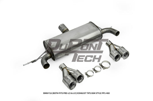 BMW X6 M50d xDrive50i s/xDrive35i xDrive40d xDrive30d F16 (Both Fits Pre-LCI & LCI) 2015 2016 2017 2018 2019 with Aftermarket Parts - X6M Style Exhaust Tips Stainless Steel from DuPont Tech
