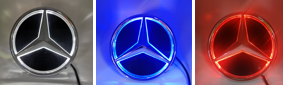 DuPont Tech V2 Silver Chrome Mercedes Benz Light Up Emblem Illuminated Star for B-Class B200 W245 2005–2011 LED RGB