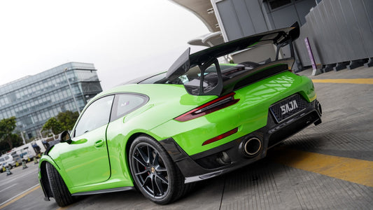 Porsche 991.1 Carrera Base/S/T 2012 2013 2014 2015 2016 & 991.2 Carrera Base/S/T 2017 2018 2019 (designed to be installed on DuPont Tech GT2RS conversion rear bumper ONLY) with Aftermarket Parts - GT2RS Conversion Style Rear Diffuser Dry Pre-preg Carbon Fiber from Dupont Tech