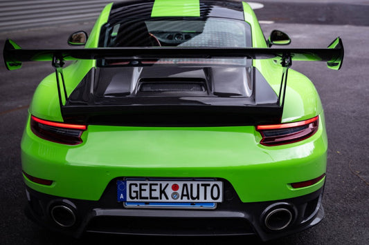 Porsche 991.1 Carrera Base/S/T 2012 2013 2014 2015 2016 & 991.2 Carrera Base/S/T 2017 2018 2019 (designed to be installed on DuPont Tech GT2RS conversion rear bumper ONLY) with Aftermarket Parts - GT2RS Conversion Style Rear Diffuser Dry Pre-preg Carbon Fiber from Dupont Tech