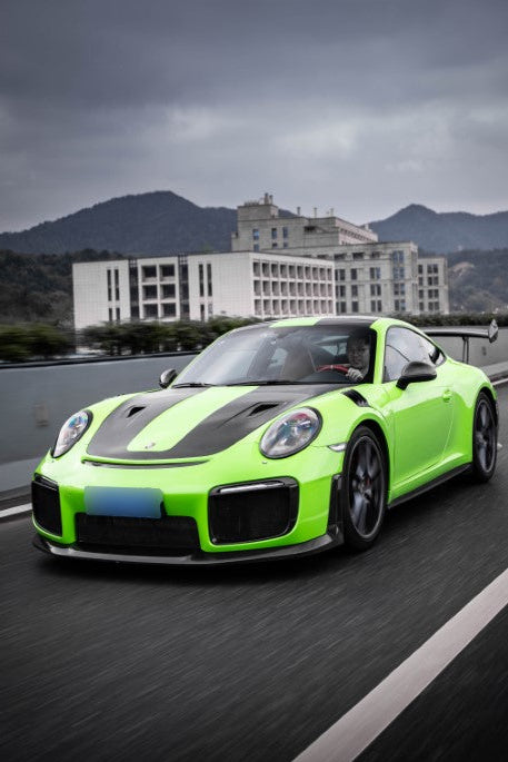 Porsche 991.1 Carrera Base/S/T/4/4S/Targa 4/ Targa 4S/GTS/Turbo/Turbo S/GT3/GT3RS 2012 2013 2014 2015 2016 & 991.2 Carrera Base/S/T/4/4S/Targa 4/ Targa 4S/GTS/Turbo/Turbo S 2017 2018 2019 (designed to be installed on DuPont Tech GT2RS conversion front bumper ONLY) with Aftermarket Parts - GT2 Conversion Style Front Lip Dry Pre-preg Carbon Fiber from Dupont Tech