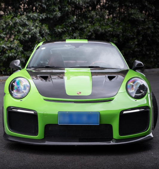 Porsche 991.1 Carrera Base/S/T/4/4S/Targa 4/ Targa 4S/GTS/Turbo/Turbo S/GT3/GT3RS 2012 2013 2014 2015 2016 & 991.2 Carrera Base/S/T/4/4S/Targa 4/ Targa 4S/GTS/Turbo/Turbo S 2017 2018 2019 (designed to be installed on DuPont Tech GT2RS conversion front bumper ONLY) with Aftermarket Parts - GT2 Conversion Style Front Lip Dry Pre-preg Carbon Fiber from Dupont Tech