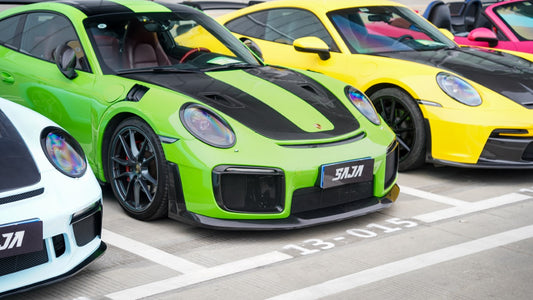 Porsche 991.1 Carrera Base/S/T/4/4S/Targa 4/ Targa 4S/GTS/Turbo/Turbo S/GT3/GT3RS 2012 2013 2014 2015 2016 & 991.2 Carrera Base/S/T/4/4S/Targa 4/ Targa 4S/GTS/Turbo/Turbo S 2017 2018 2019 (designed to be installed on DuPont Tech GT2RS conversion front bumper ONLY) with Aftermarket Parts - GT2RS Conversion Style DRL Fog Light Surround Trim Dry Pre-preg Carbon Fiber from Dupont Tech
