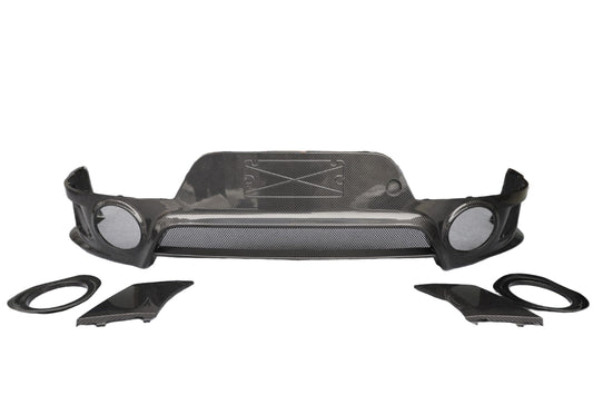 Porsche 991.1 Carrera Base/S/T 2012 2013 2014 2015 2016 & 991.2 Carrera Base/S/T 2017 2018 2019 (designed to be installed on DuPont Tech GT2RS conversion rear bumper ONLY) with Aftermarket Parts - GT2RS Conversion Style Rear Diffuser Dry Pre-preg Carbon Fiber from Dupont Tech