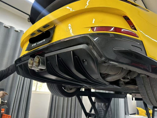 Porsche 911 992.1 Carerra Base/S/T/4/4S/Targa 4/Targa 4S/GTS 2020 2021 2022 2023 2024 & 911 992.2 Carerra Base/S/T/4/4S/Targa 4/Targa 4S/GTS 2025-ON & (designed to be installed on DuPont Tech GT3 conversion rear bumper ONLY) with Aftermarket Parts - GT3 Conversion Style Rear Diffuser Dry Pre-preg Carbon Fiber from Dupont Tech