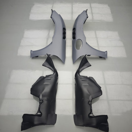 Porsche 718 982 Cayman & Boxster (Base / T / S / GTS / GT4 / Spyder) 2017 2018 2019 2020 2021 2022 2023 2024 2025 with Aftermarket Parts - RS Style Front Fenders Partial Carbon Fiber / PP Polypropylene from Dupont Tech