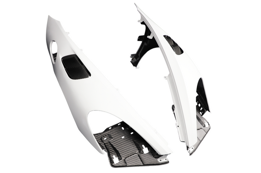 Porsche 718 982 Cayman & Boxster (Base / T / S / GTS / GT4 / Spyder) 2017 2018 2019 2020 2021 2022 2023 2024 2025 with Aftermarket Parts - RS Style Front Fenders Partial Carbon Fiber / PP Polypropylene from Dupont Tech