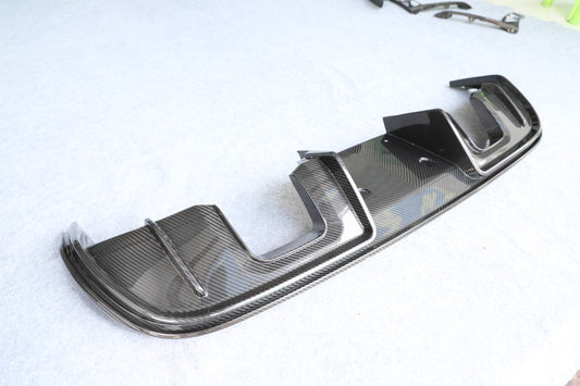 Porsche 718 982 981 Cayman & Boxster (Base / T / S / GTS / GT4 / Spyder) 2012-ON (This product can be installed on OEM 718 rear bumpers. For 981, DuPont Tech GT4/Spyder conversion rear bumper is required) with Aftermarket Parts - Rear Diffuser Dry Pre-preg Carbon Fiber from Dupont Tech
