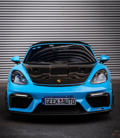 Porsche 718 982 Cayman (Base / T / S / GTS) 2017 2018 2019 2020 2021 2022 2023 2024 2025 with Aftermarket Parts - GT4RS Full Conversion Kit PP Polypropylene / Dry Pre-preg Carbon Fiber from Dupont Tech