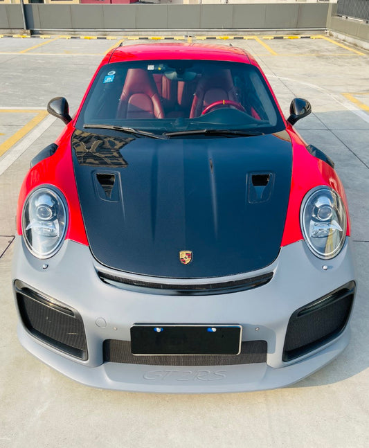 Porsche 911 991.1 Carrera Base/S/T/4/4S/Targa 4/Targa 4S/GTS/GT3/GT3RS/Turbo/Turbo S/GT3/GT3RS 2012 2013 2024 2015 2016 & 991.2 Carrera Base/S/T/4/4S/Targa 4/Targa 4S/GTS/GT3/GT3RS/Turbo/Turbo S 2017 2018 2019 with Aftermarket Parts – GT2RS Conversion Style Front Bumper & Trims PP Polypropylene / Dry Pre-preg Carbon Fiber from Dupont Tech