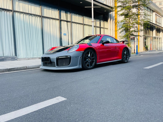 Porsche 911 991.1 Carrera Base/S/T/4/4S/Targa 4/Targa 4S/GTS/GT3/GT3RS/Turbo/Turbo S/GT3/GT3RS 2012 2013 2024 2015 2016 & 991.2 Carrera Base/S/T/4/4S/Targa 4/Targa 4S/GTS/GT3/GT3RS/Turbo/Turbo S 2017 2018 2019 with Aftermarket Parts – GT2RS Conversion Style Front Bumper & Trims PP Polypropylene / Dry Pre-preg Carbon Fiber from Dupont Tech