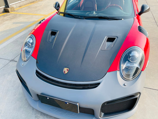 Porsche 911 991.1 Carrera Base/S/T/4/4S/Targa 4/Targa 4S/GTS/GT3/GT3RS/Turbo/Turbo S/GT3/GT3RS 2012 2013 2024 2015 2016 & 991.2 Carrera Base/S/T/4/4S/Targa 4/Targa 4S/GTS/GT3/GT3RS/Turbo/Turbo S 2017 2018 2019 with Aftermarket Parts – GT2RS Conversion Style Front Bumper & Trims PP Polypropylene / Dry Pre-preg Carbon Fiber from Dupont Tech